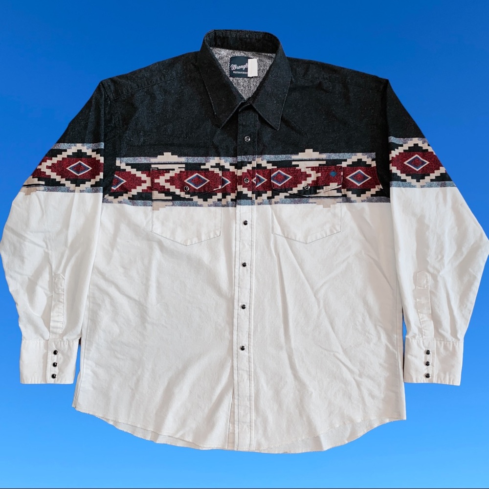 Vintage Wrangler Snap Button Western Shirt